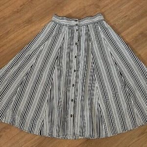 Black and white stripes a-line full skirt